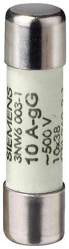 [E3W2H-X10] Siemens 500V 0.5A Fusible Cylindrique 10x38mm - 3NW60001 [10 Pièces]