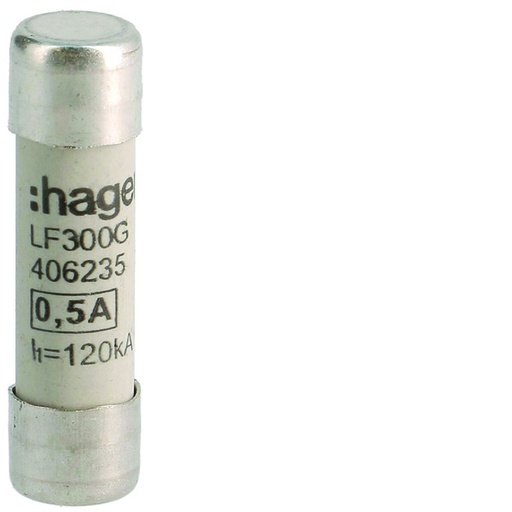 [E3XQC-X2] Hager Industrielle Zylindrische Sicherung 10x38mm 0.5A 500V - LF300G [2 Stück]