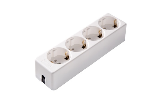 [E3XYJ-X2] Martin Kaiser 4 Way Desktop Power Strip With Ground White (European Socket) - 541/KWS [2 Pieces]