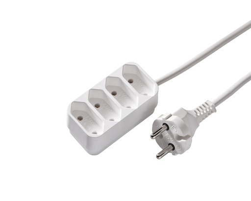 [E3YJT-X2] Martin Kaiser 4-Way Euro Power Strip 2.5A Non-Grounded (European Socket) - 1014ZL/15/KWS [2 Pieces]