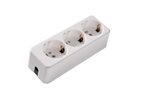 [E3YKP-X2] Martin Kaiser 3 Socket Desktop Power Strip Arctic White (European Socket) - 538/KWS [2 Pieces]