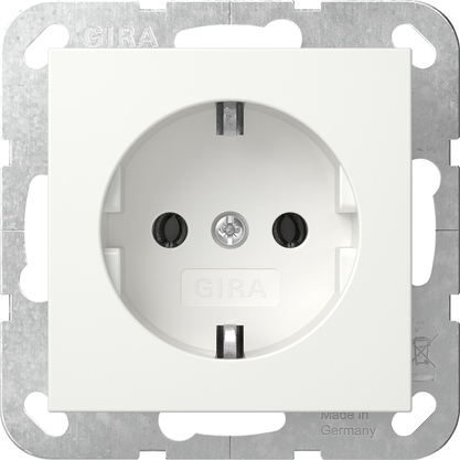 [E3YZF-X2] Gira System 55 SCHUKO Socket Outlet Pure White Matt (European Socket) - 418827 [2 Pieces]