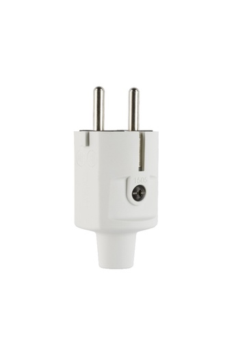 [E3ZKW-X2] Compacte Schuko Dubbele Aardingsplug IP20 TPE Grijs - 100000046 [2 Stuks]