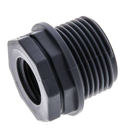 [F2FDW-X2] Anillo Reductor G1/2'' Hembra x G1'' Macho Polipropileno (pp) 10bar (140.5psi) FDA 36mm Hex.  [2 Piezas]