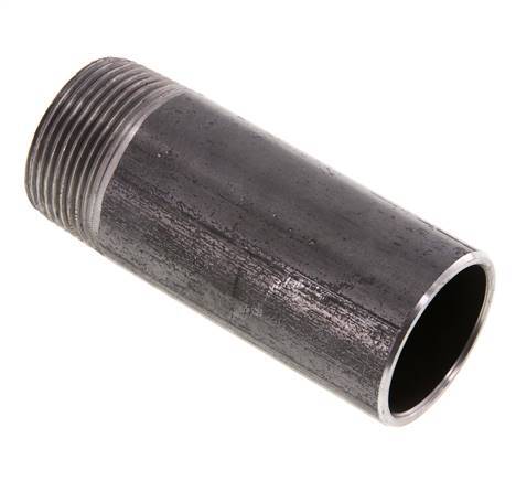 [FL2S-MS-E-114R-42P4-100L-X2] R 1 1/4'' Male x 42.4mm Steel Pipe Nipple with Welding End 50 Bar DIN 2982 - 100mm [2 Pieces]