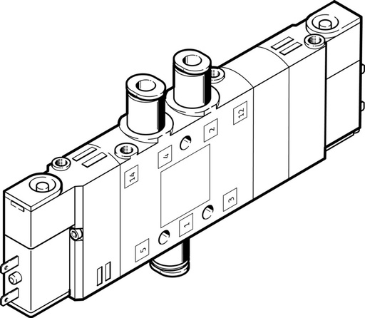 [P2PZP] Festo 5/3 Válvula Solenoide De Aire Exhausto QS-8 570L/Min - 196900