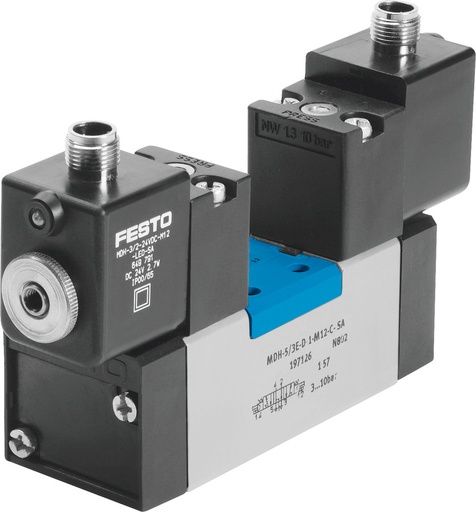 [P2RDG] Festo 5/3 Pressurized Air Solenoid Valve Size 2 ISO 5599-1 2300l/min - 533006
