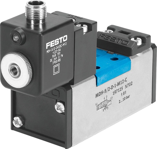 [P2RGE] Festo 5/2 Monostabiel Lucht Magneetventiel Bouwgrootte 3 ISO 5599-1 4500l/min - 540819