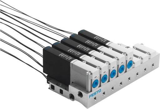 [P2RNR] Festo 3/2 NO Monostabiele Lucht Magneetventiel Aansluitplaat 100l/min -0.9 - 8bar/-13 - 116psi - 196140