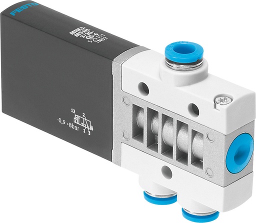 [P2RQ5] Festo 3/2 NO Monostabiles Luft Magnetventil QS-6 200l/min -0,9 - 8bar/-13 - 116psi - 525171