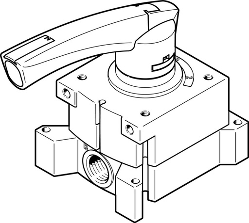 [P2RVX] Festo 4/3 NC Válvula De Palanca Manual G1/4 1150l/min - 3515361
