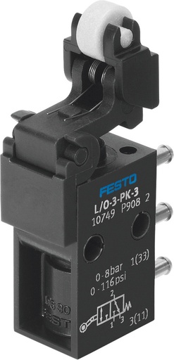 [P2RW8] Festo 3/2 NO/NC Válvula De Palanca Monostable Con Retorno En Vacío PK-3 80L/Min - 10749