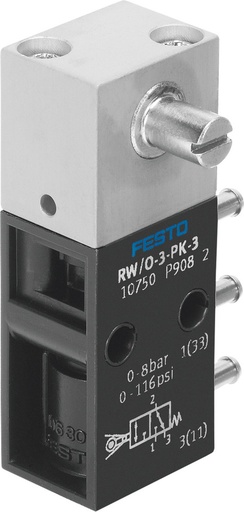 [P2RW9] Festo 3/2 NO/NC Válvula De Palanca Monostable PK-3 80l/min - 10750