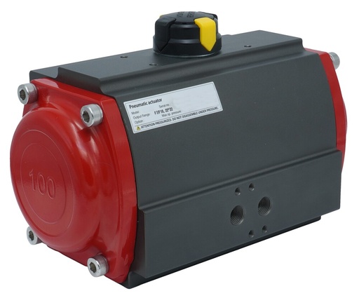 [V3HT4] Pneumatischer Schwenkantrieb Zahnstange-Ritzel Doppelt Wirkend 676.8Nm @ 6bar F10/F12 FKM - PR11D-F