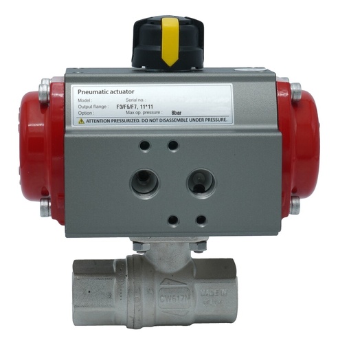 [V3J4U] Válvula De Bola Neumática G1/4'' Latón Doble Efecto