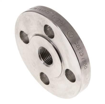 [F2VP9] Threaded Flange DN15-PN16 Rp 1/2'' Stainless Steel 1.4571 DIN 2566