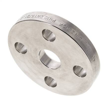 [F2VV9] Brida Suelta DN15-PN10 Acero Inoxidable 1.4571 DIN 2642 Material Completo