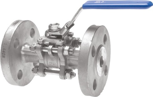 [V3JUS] DN25 PN40 Vanne À Bille Flanquée En Acier Inoxydable 3 Pièces 2 Voies PTFE ISO-Top F04/F05 - TamesonPRO 1124-025