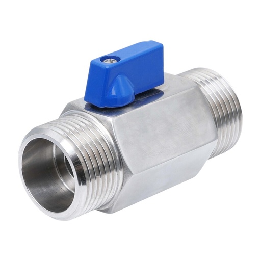 [V3JSW] G 3/8'' M/M Vanne À Bille Mini En Acier Inoxydable 69 Bar PTFE - TamesonPRO 1113-038-M