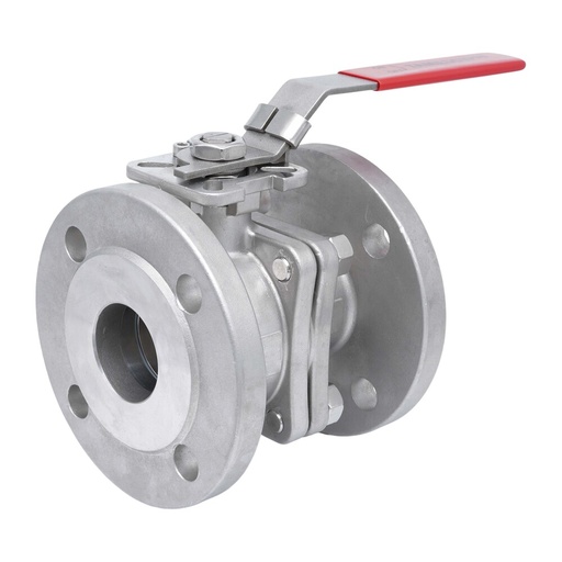 [V3JTW] DN15 PN40 2-Piece 2-Way Stainless Steel Flanged Ball Valve PTFE ISO-Top F03 - TamesonPRO 1123-015
