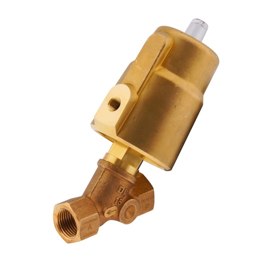 [AL2A-BPN-112-A] G1-1/2'' PTFE/NBR 16bar NC Vanne à siège incline Laiton/Alu AL2