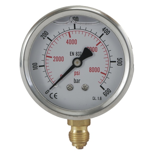 [ML060063SVG] 0..600 Bar (0..8702 psi) Manomètre à glycérine inférieur Acier inoxydable/laiton 63 mm Classe 1.6