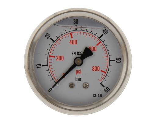 [ML06063SHG] 0..60 Bar (0..870 psi) Glycerin Pressure Gauge Rear Stainless steel/Brass 63 mm Class 1.6