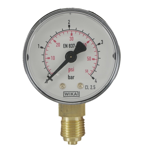 [MW0450PV] 0..4 Bar (0..58 psi) Druck Manometer unter Kunststoff / Messing 50 mm Klasse 2.5