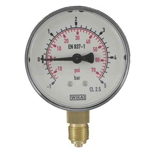 [MW-1563PV] -1..5 Bar (-15..73 psi) Pressure Gauge Below Plastic/Brass 63 mm Class 2.5