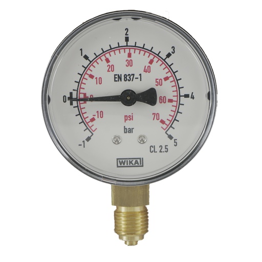 [MW-1563PV] -1..5 Bar (-15..73 psi) Pressure Gauge Below Plastic/Brass 63 mm Class 2.5