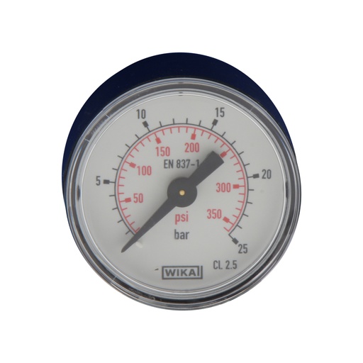 [MW02540PH-18] 0..25 Bar (0..363 psi) Pressure Gauge Rear Plastic/Brass 40 mm Class 2.5