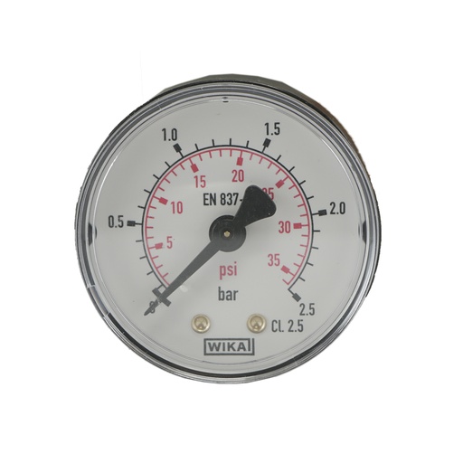 [MW02P550PH] 0..2.5 Bar (0..36 psi) Druck Manometer hinten Kunststoff / Messing 50 mm Klasse 2.5