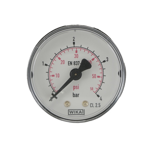 [MW0450PH] 0..4 Bar (0..58 psi) Druck Manometer hinten Kunststoff / Messing 50 mm Klasse 2.5