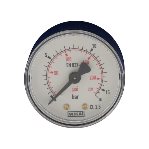 [MW01650PH] 0..16 Bar (0..232 psi) Pressure Gauge Rear Plastic/Brass 50 mm Class 2.5