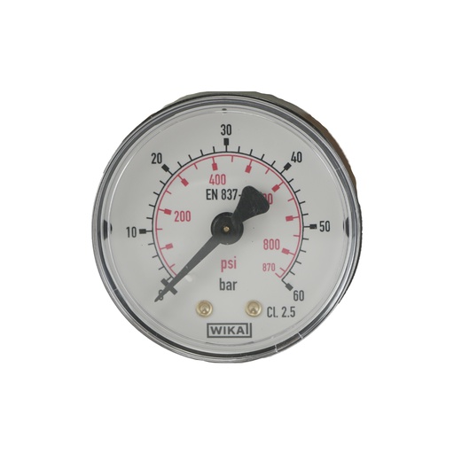 [MW06050PH] 0..60 Bar (0..870 psi) Druck Manometer hinten Kunststoff / Messing 50 mm Klasse 2.5