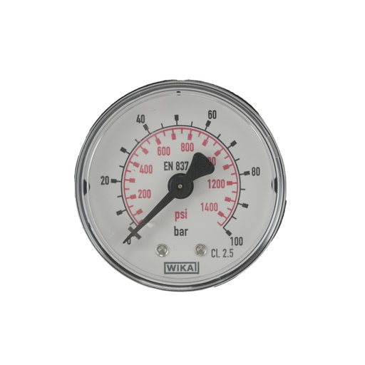 [MW010050PH] 0..100 Bar (0..1450 psi) Pressure Gauge Rear Plastic/Brass 50 mm Class 2.5