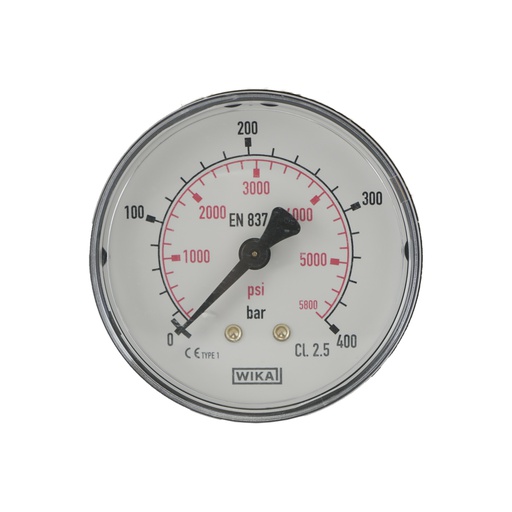 [MW040063PH] 0..400 Bar (0..5802 psi) Manómetro Plástico trasero / latón 63 mm Clase 2.5