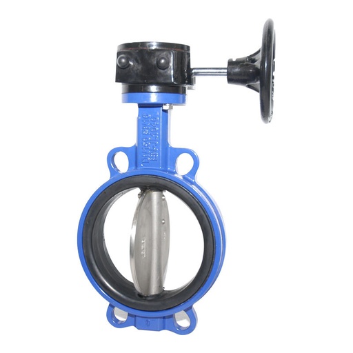 [BFLW-200-16-BAB-W] DN200 (8 inch) PN16 Wafer Butterfly Valve GGG40-GGG40 polyamide-coated-NBR (Handwheel)