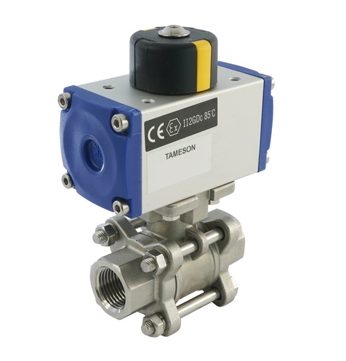 [BL2SA3-038-PD-001] G3/8'' 2-Way Stainless Steel Pneumatic Ball Valve Double Acting - BL2SA3