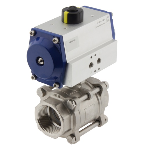 [BL2SA3-400-PD-050] Válvula de bola neumática de acero inoxidable de 2 vías y doble efecto G4'' - BL2SA3