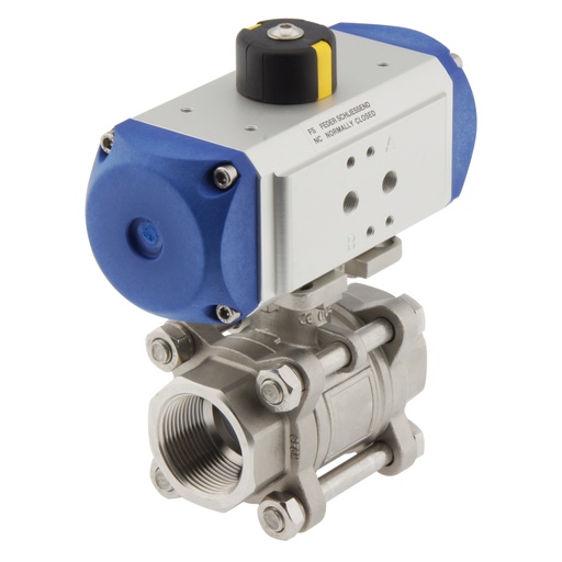 [BL2SA3-114-PC-006] Valve à bille pneumatique G1-1/4'' 2 voies en acier inoxydable fermée par ressort - BL2SA3