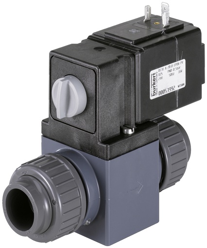 [52953] Solenoid Valve 16mm Glued Sleeves NC Plastic FKM 0-3bar/44psi 24VAC Vacuum 0131 52953