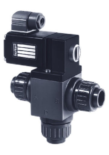 [147255] Solenoid Valve 3/2 Diverting 16mm Glued Sleeves Plastic FKM 0-1bar/15psi 24VDC Vacuum 0131 147255