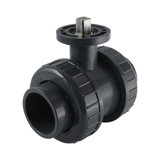 [6P14P050] 50mm 2-Way PVC Ball Valve ISO-Top Socket - 614 - VDL