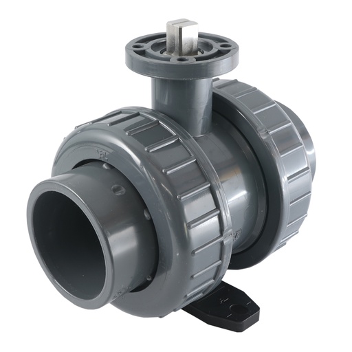 [6P14P063] 63mm 2-Way PVC Ball Valve ISO-Top Socket - 614 - VDL