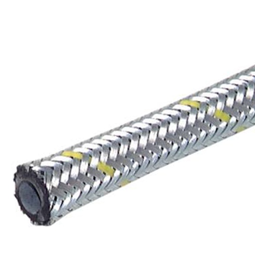 [HL-R-ZBR-17p5x26-20] Manguera de Aceite y Combustible con Trenzado de Acero con Recubrimiento de Zinc 17,5x24,5 mm 20 m