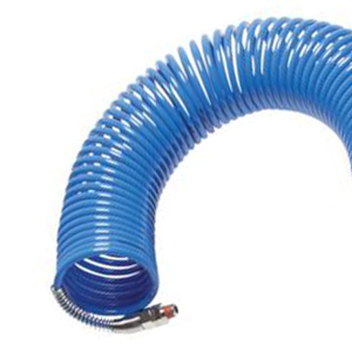 [HL-PA-BLU-6x8-014-3] 3m Tuyau Spirale Air Comprimé 8x6mm PA R1/4 Connecteur Mâle