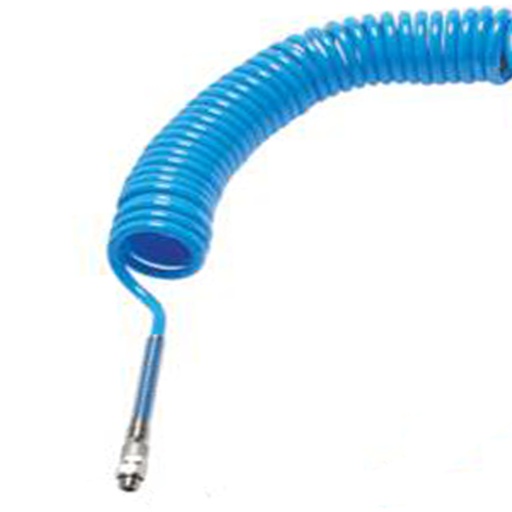 [HL-PUR-BLU-4x6-014-3] PUR 4x6 mm coil with 1/4 '' outer thread cylindrical G connector 3 m working length