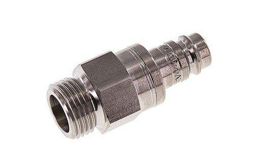 [CLP10-M-S-SV-P-012] Stainless steel DN 10 Air Coupling Plug G 1/2 inch Male Double Shut-Off