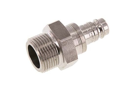 [CLP10-M-S-SV-P-034] Bouchon de raccord d'air DN 10 en acier inoxydable G 3/4 pouce mâle à double obturation